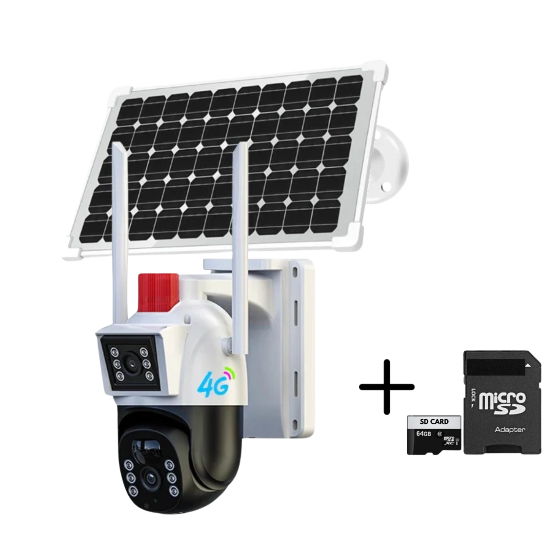 Camera de Supraveghere Duala, 4G, Panou Solar + Card 64GB