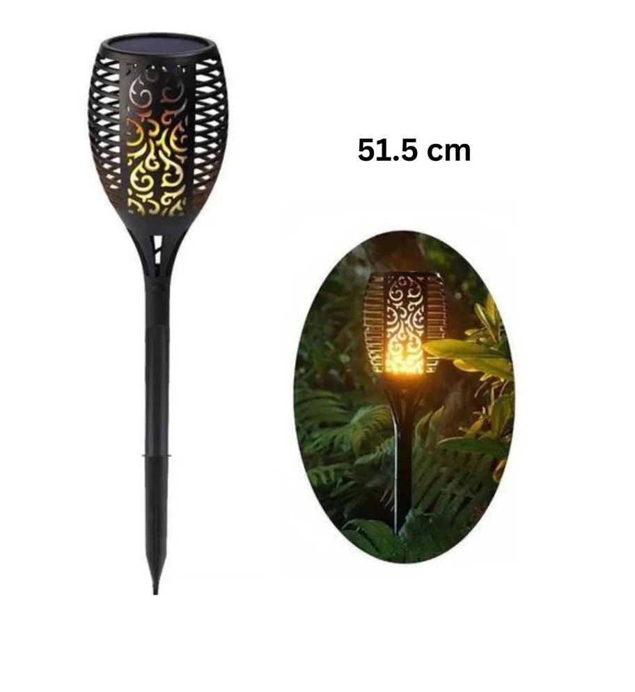 Pachet Iluminat Decorativ: 6 Lămpi Solare Tip Flacără + Ghirlandă LED Solară 10 Metri