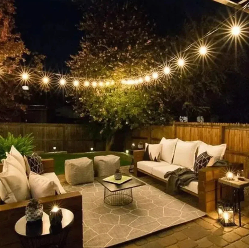 Pachet Iluminat Decorativ: 6 Lămpi Solare Tip Flacără + Ghirlandă LED Solară 10 Metri