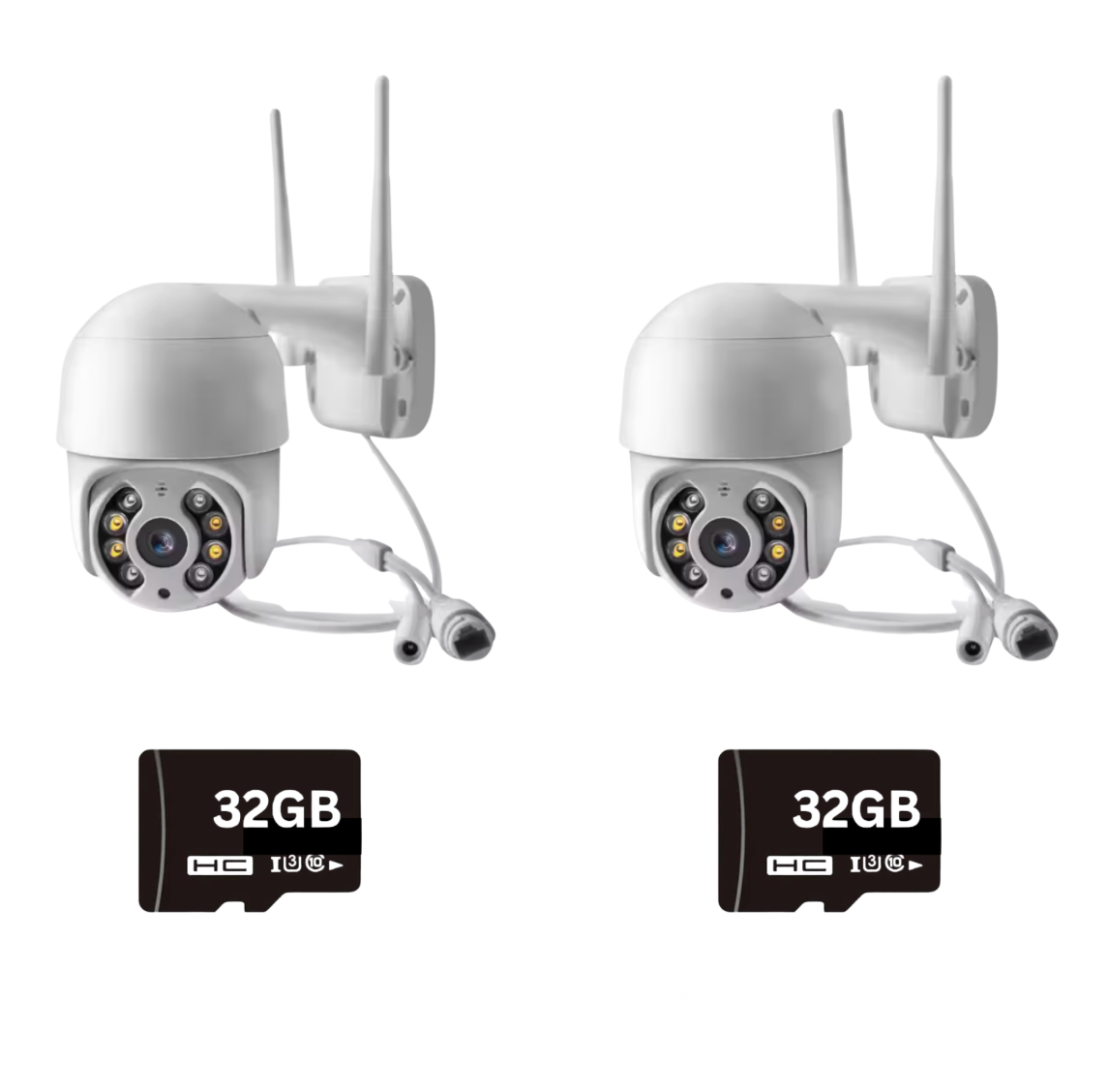 Pachet Promo: 2X Cameră de Supraveghere WiFi Full HD 1080P + 2X Card SD 32GB