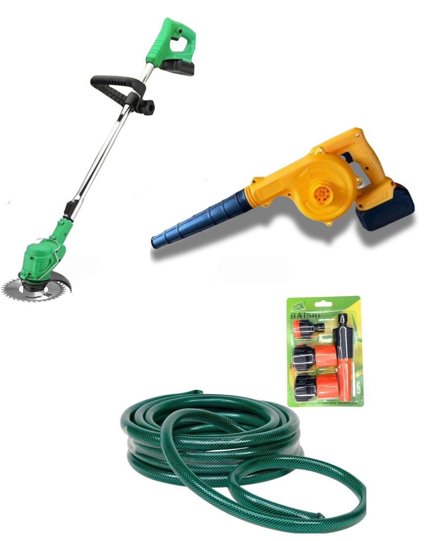 Pachet Promo: Set Grădinărit 3 în 1 – Furtun 10m + Suflantă Electrică + Trimmer Multifuncțional