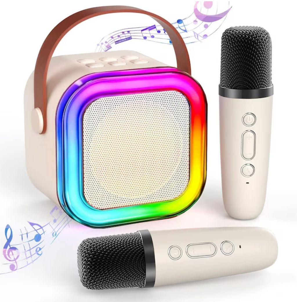 Boxă Portabilă Petreceri cu Karaoke și 2 Microfoane Wireless – Sunet și Distracție Oriunde