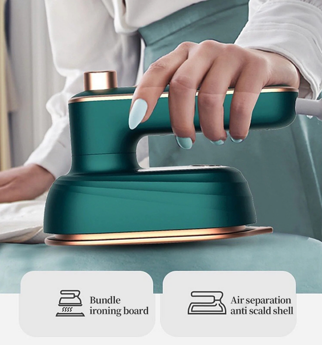 Fier de Călcat cu Abur Portabil 2-în-1, Design Rotativ 180°, Compact și Ușor – Ideal pentru Casă și Călătorii