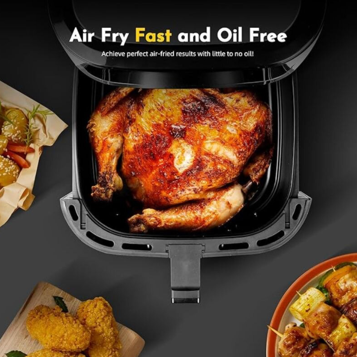 Friteuză cu Aer Cald Digitală 8L, 2400W – Gătit Sănătos și Rapid Fără Ulei
