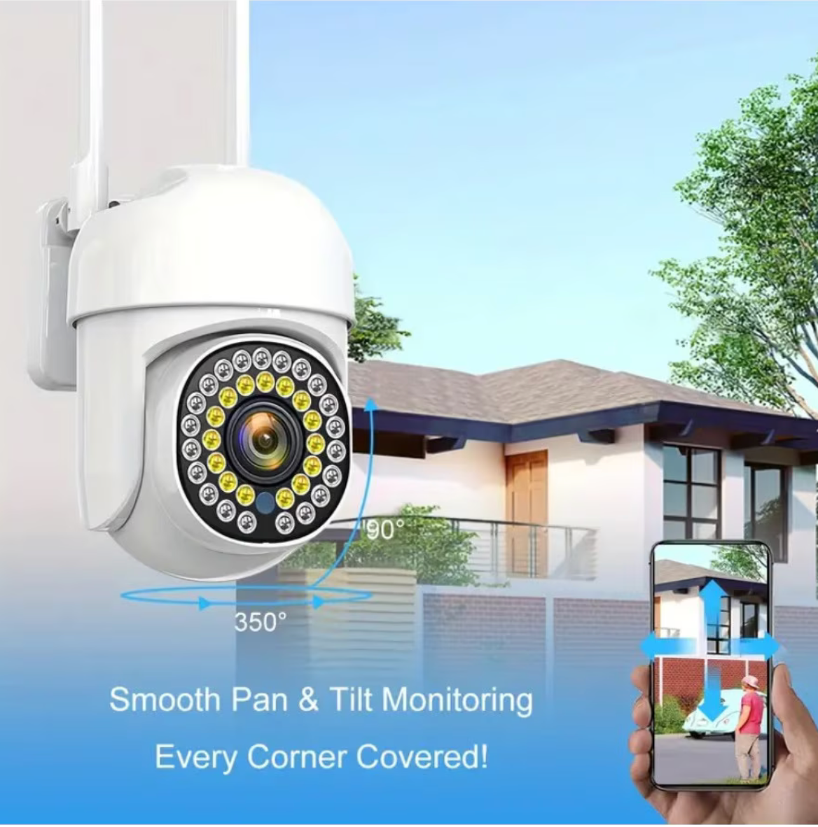 Pachet Promo: 4X Cameră Supraveghere Wireless Exterior/Interior – Full HD + 4 Carduri MICRO SD 64GB