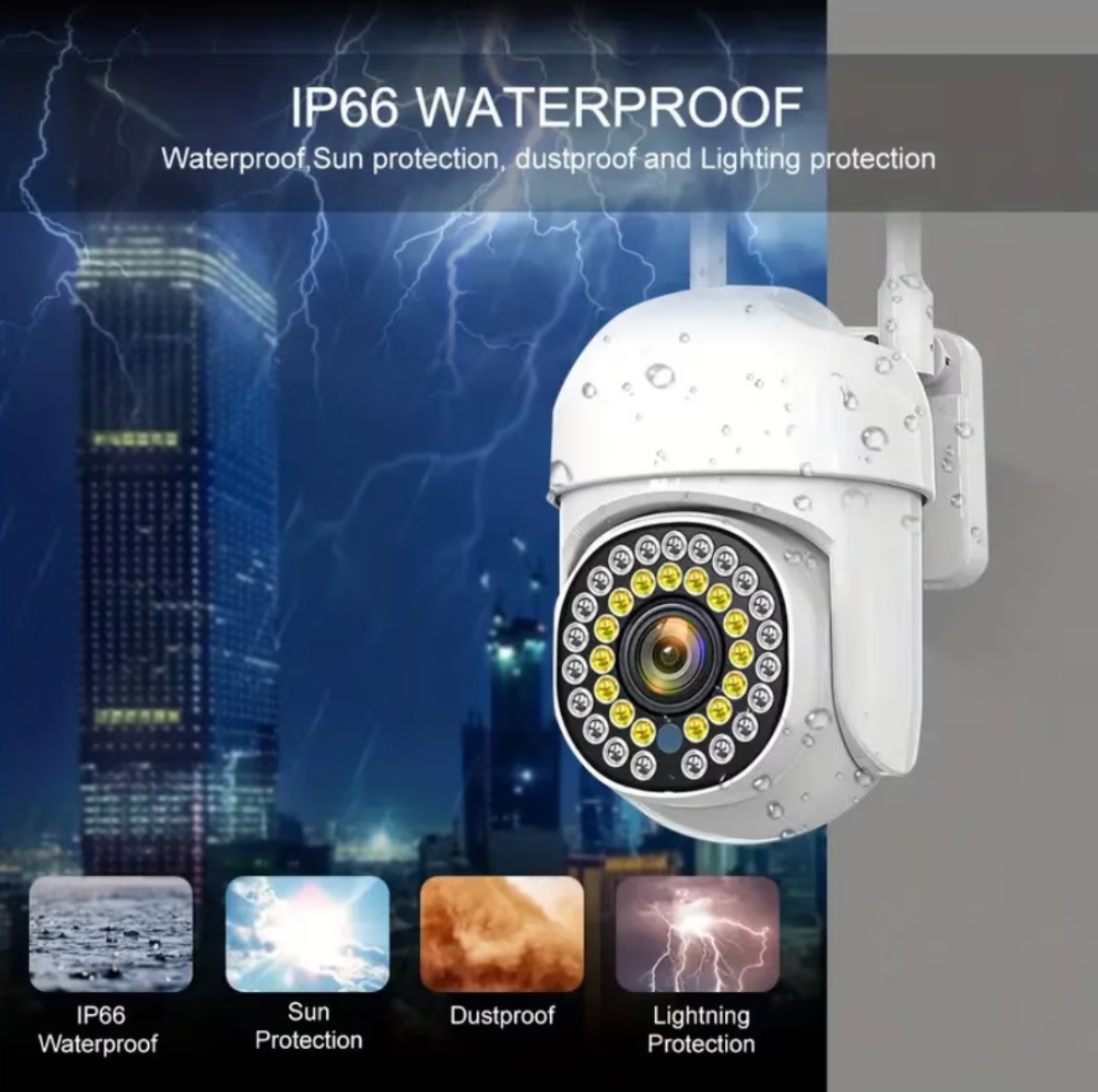Cameră Supraveghere Wireless Exterior/Interior – Full HD 1080p, Viziune Nocturnă Color, Detectare Mișcare și Captură Foto