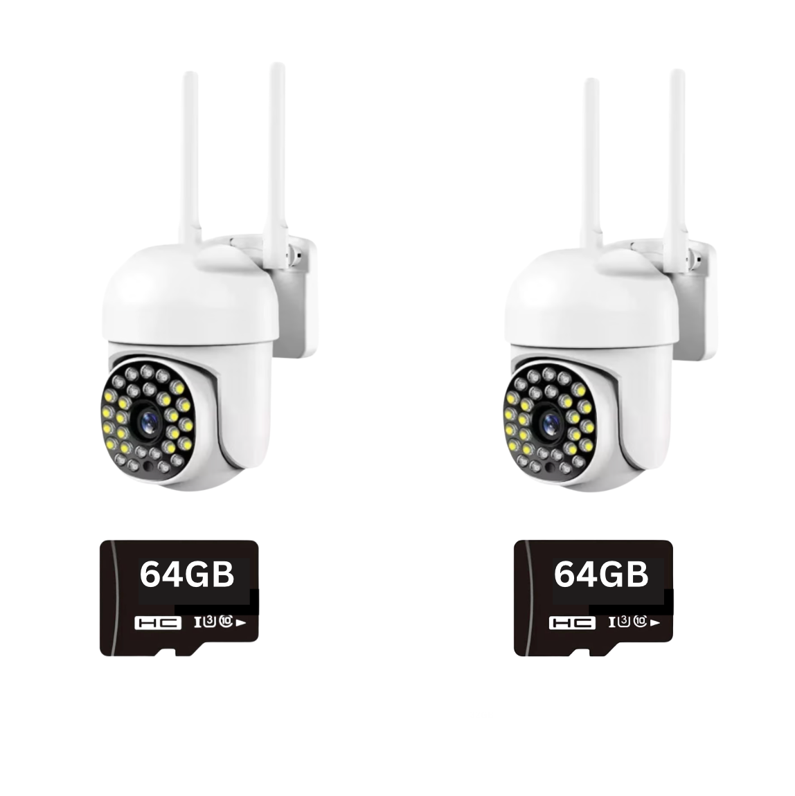 Pachet Promo: 2X Cameră Supraveghere Wireless Exterior/Interior – Full HD + 2 Carduri MICRO SD 64GB