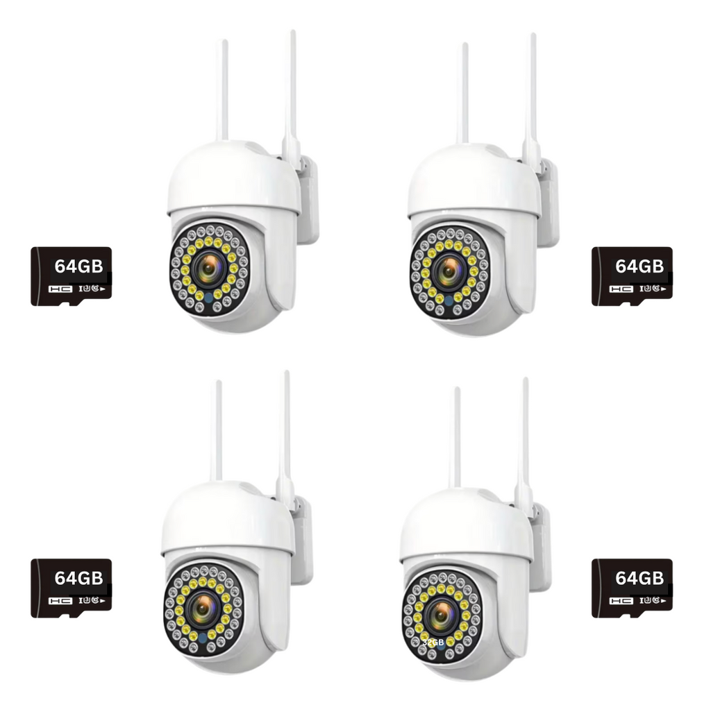 Pachet Promo: 4X Cameră Supraveghere Jortan Wireless Exterior/Interior – Full HD + 4 Carduri MICRO SD 64GB