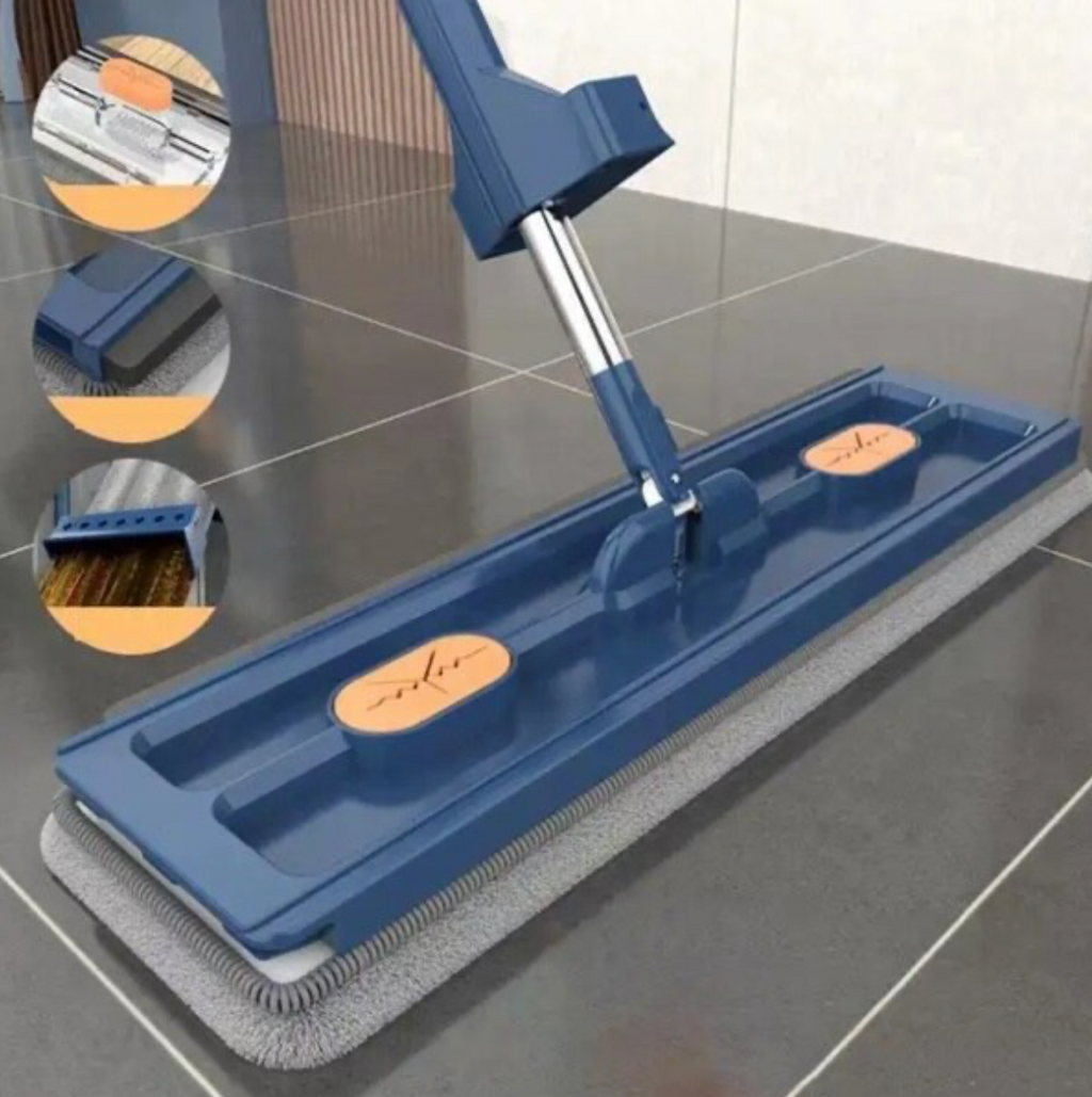 Mop Multifuncțional cu Mâner Inoxidabil, 3 Lavete și Găleată CADOU– Curățare Umedă și Uscată, Cap Rotativ 360°