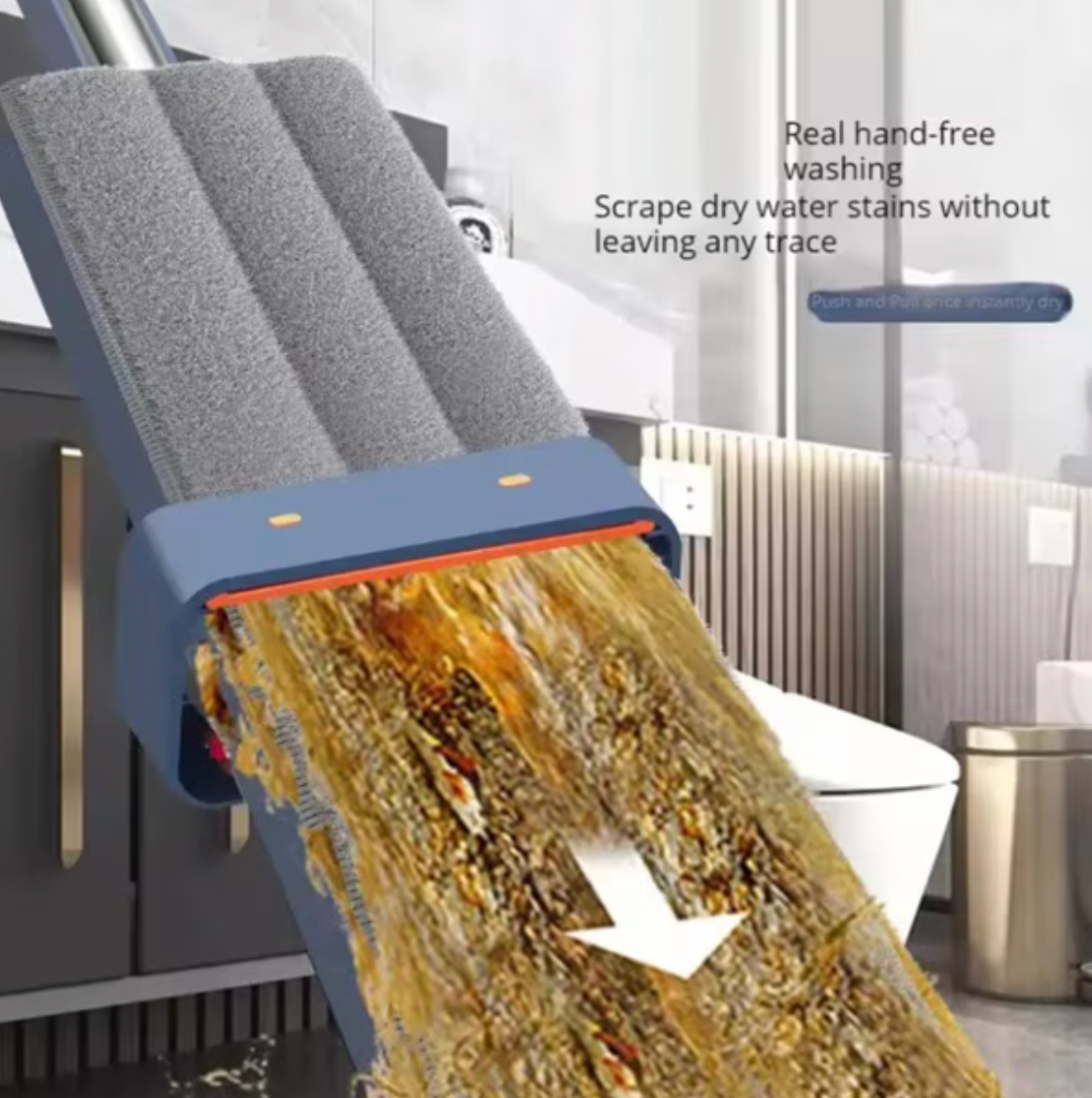 Mop Multifuncțional cu Mâner Inoxidabil, 3 Lavete și Găleată CADOU– Curățare Umedă și Uscată, Cap Rotativ 360°