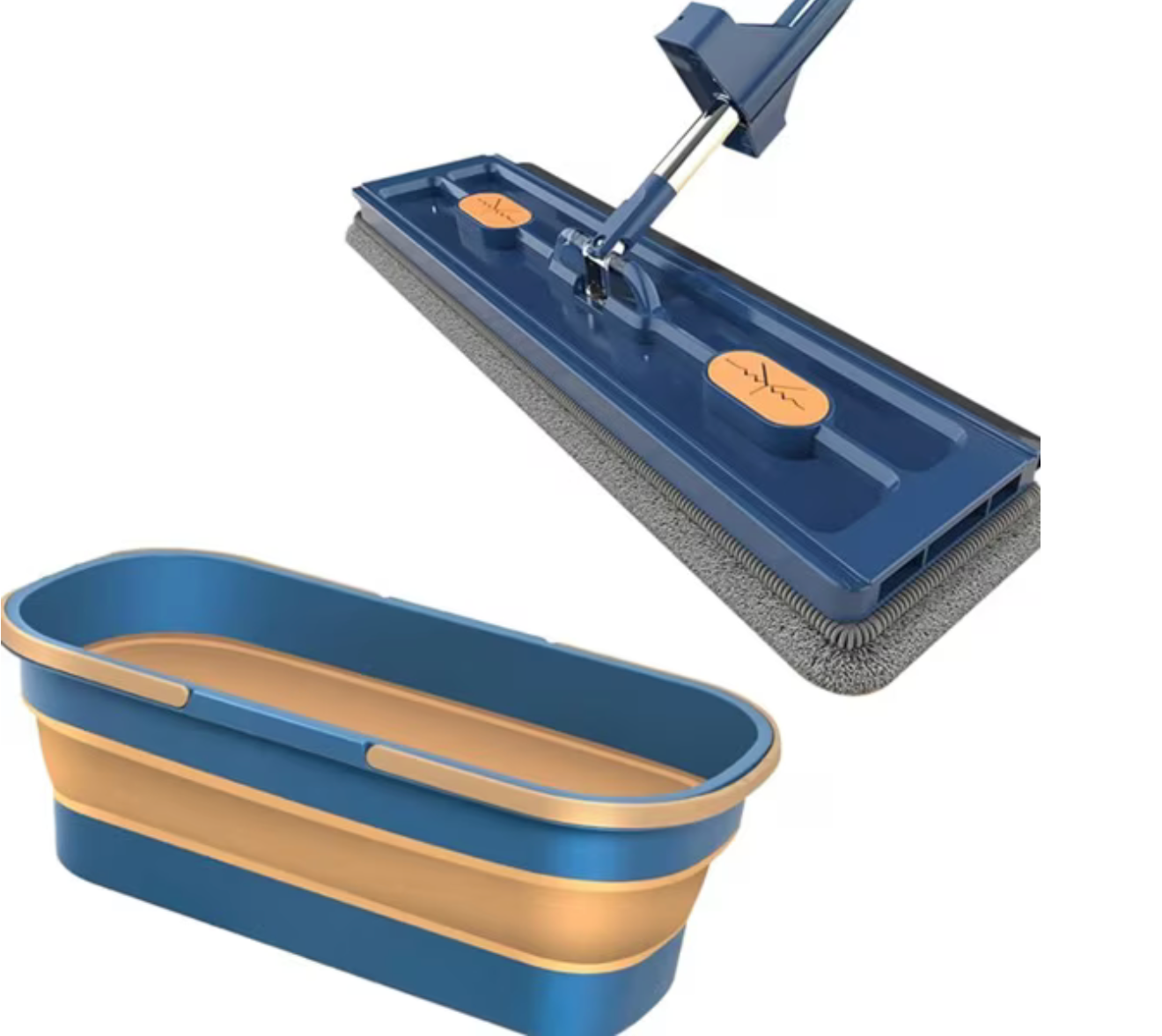 Mop Multifuncțional cu Mâner Inoxidabil, 3 Lavete și Găleată CADOU– Curățare Umedă și Uscată, Cap Rotativ 360°