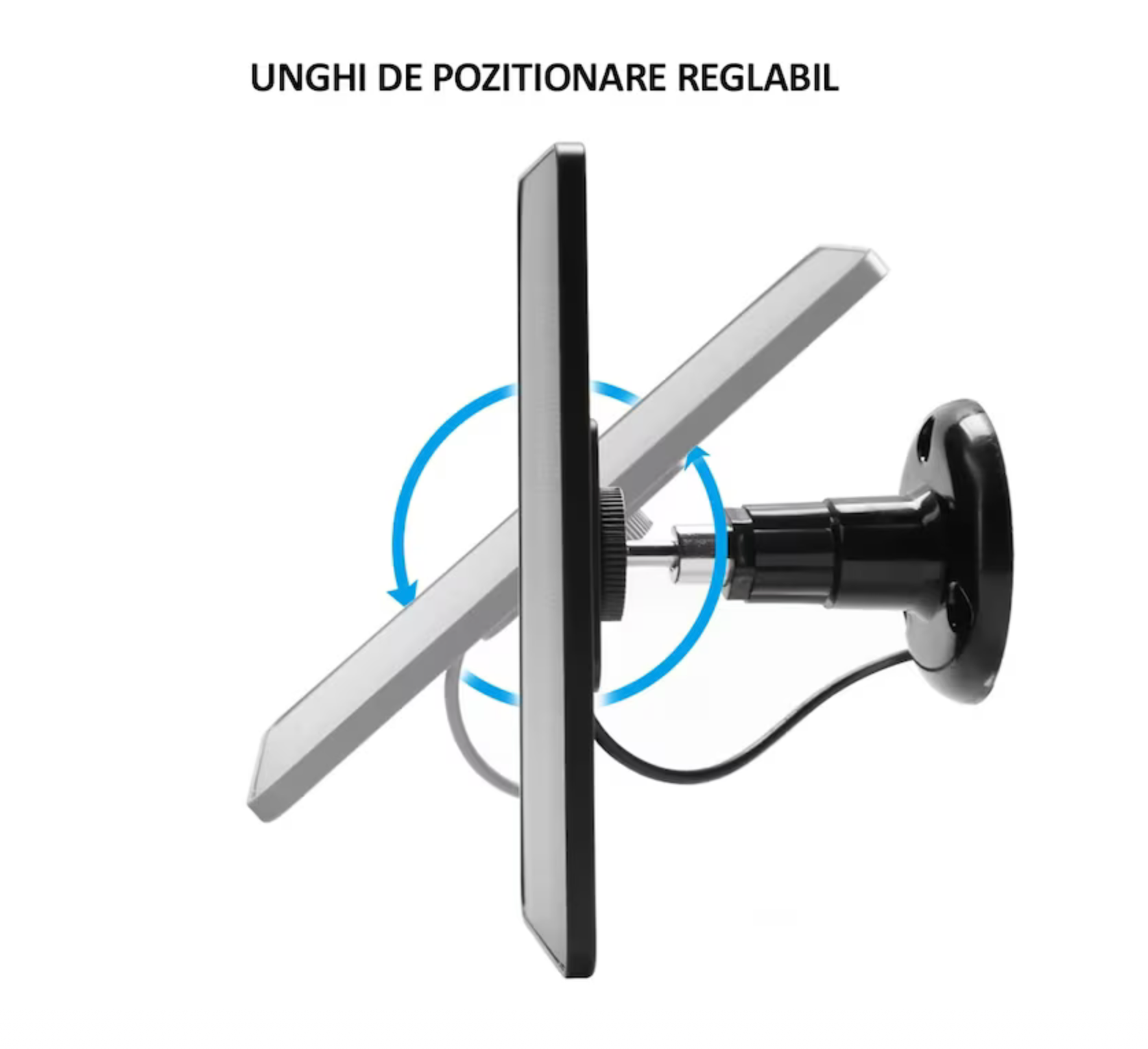 Mini Panou Solar Portabil 10W, 5V – cu Conector micro-USB & Adaptor Tip-C, Cablu 3m, Negru