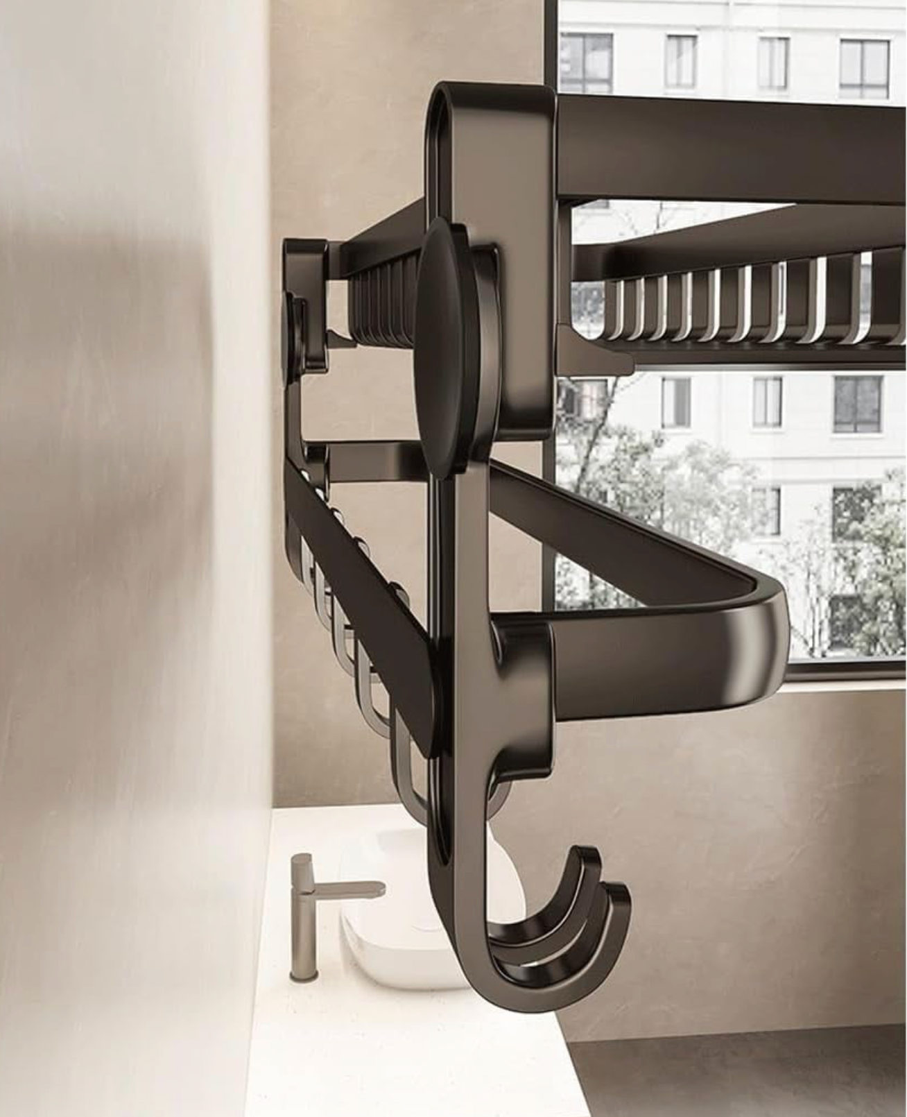 Suport Rabatabil pentru Prosoape – Inox Gri, Antirugină, Elegant și Spațios