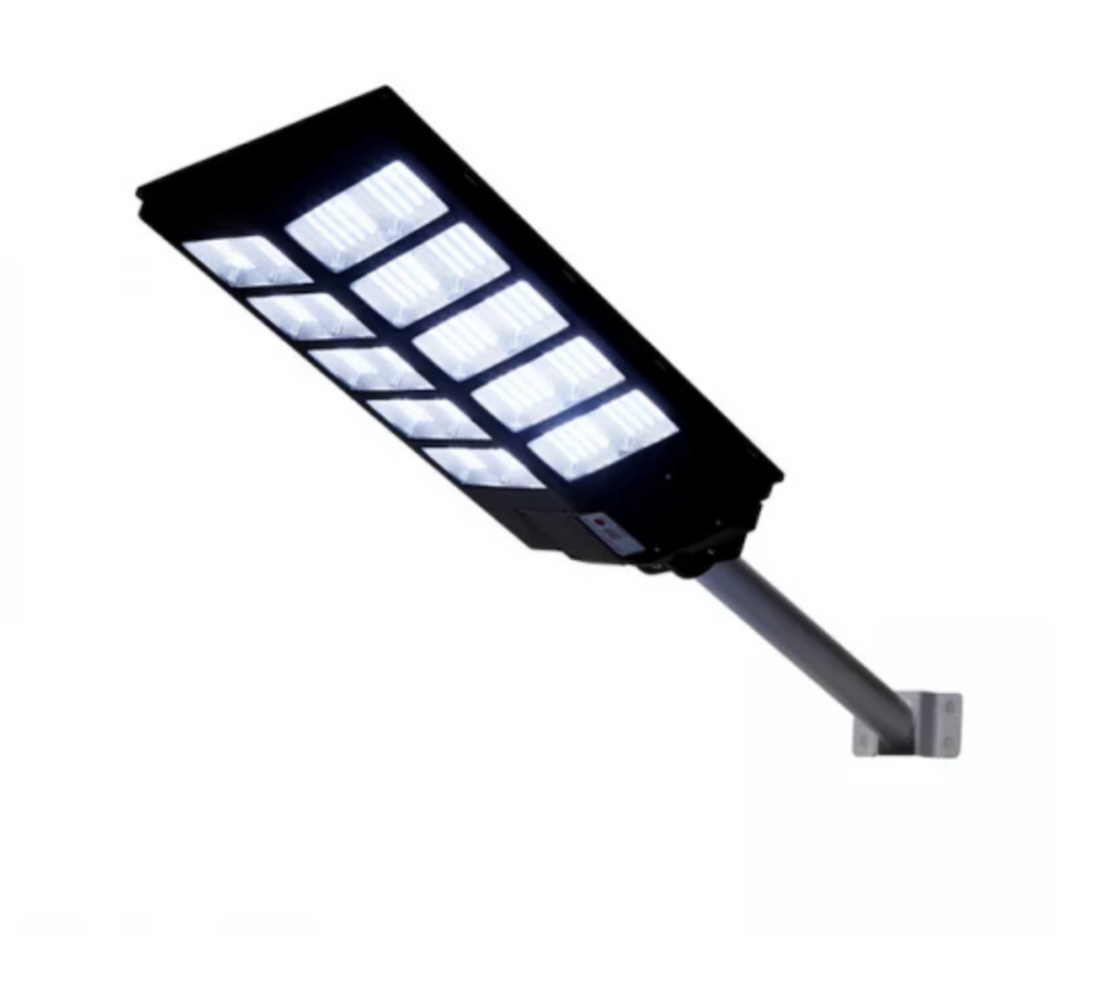Lampă Solară Stradală sau de Grădină 1000W – cu Panou Solar Integrat, Senzori de Mișcare și Lumină, Telecomandă, IP65