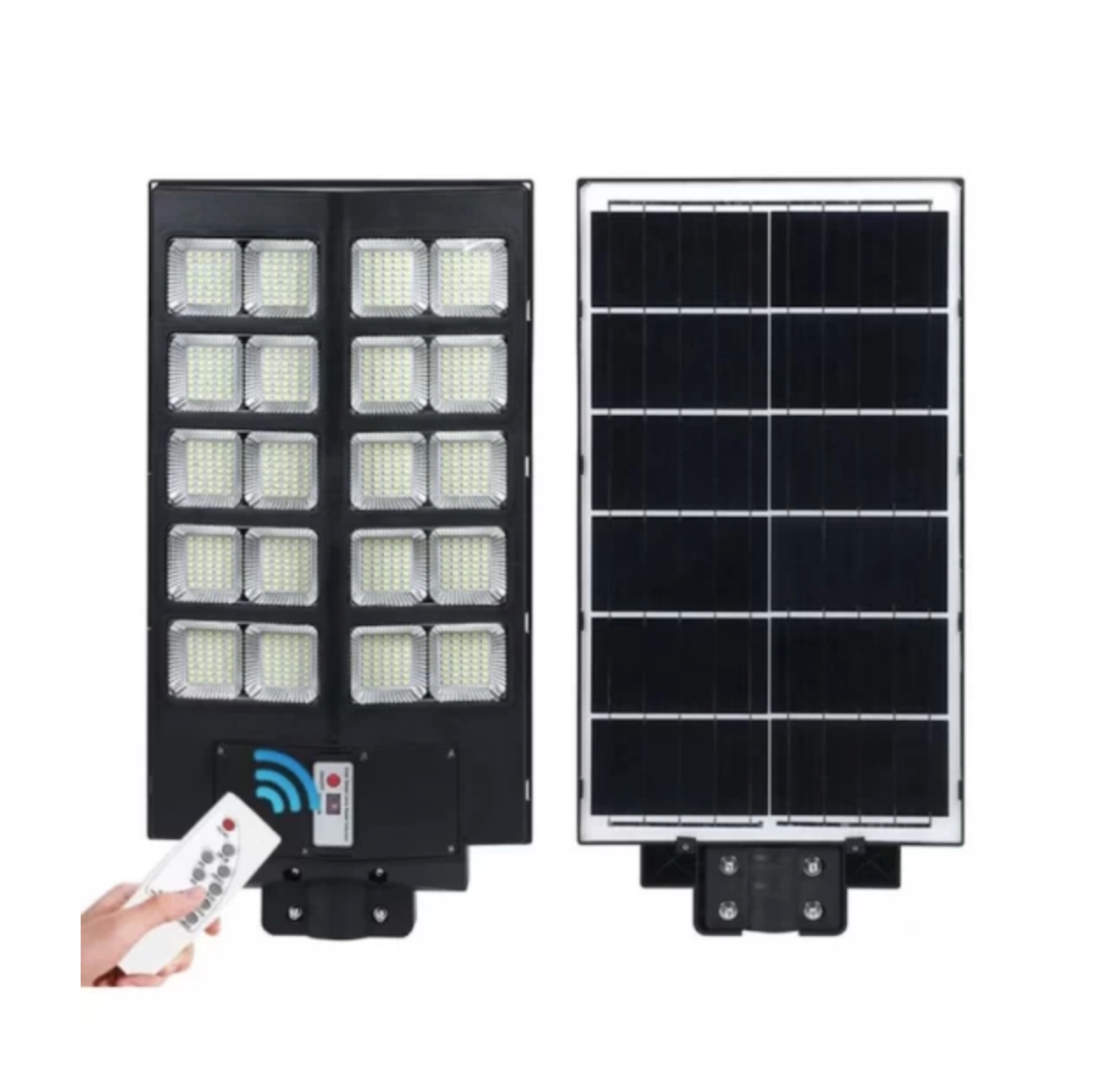 Lampă Solară Stradală sau de Grădină 1000W – cu Panou Solar Integrat, Senzori de Mișcare și Lumină, Telecomandă, IP65