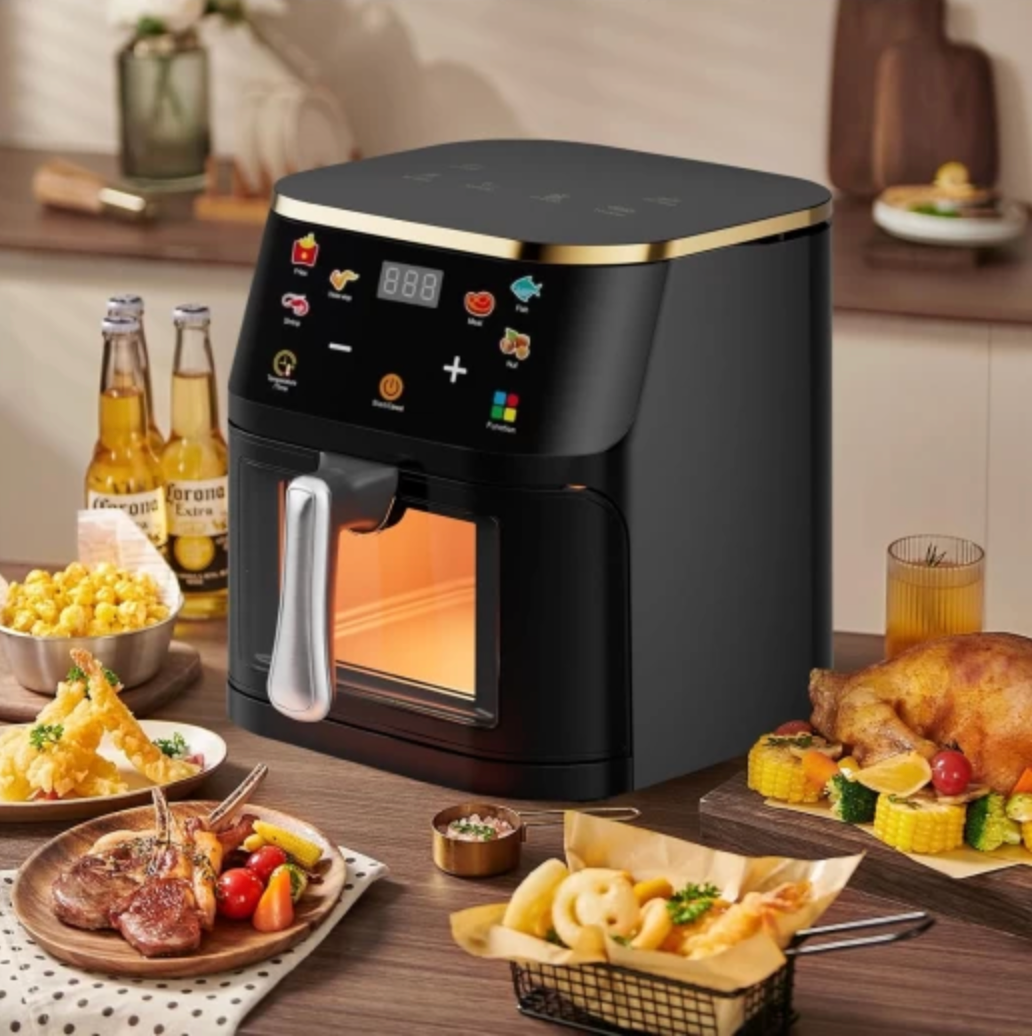 Friteuză cu Aer Cald (Airfryer) 10L, 2400W – Gătit Sănătos, Rapid și Crocant, Fără Ulei