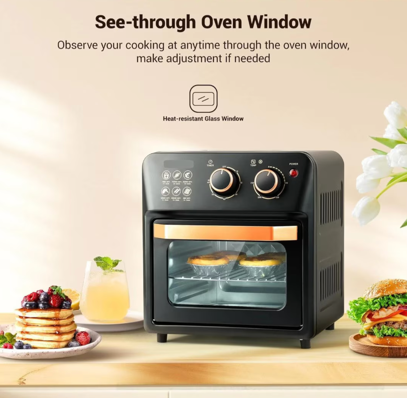 Airfryer Multifuncțional 12L cu Cuptor Electric și Grill