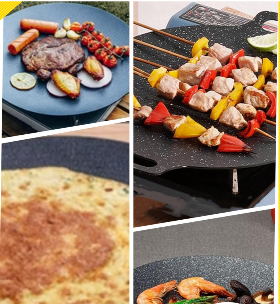 Plită Japoneză Rotundă – Tavă Multifuncțională din Fontă cu Acoperire Antiaderentă
