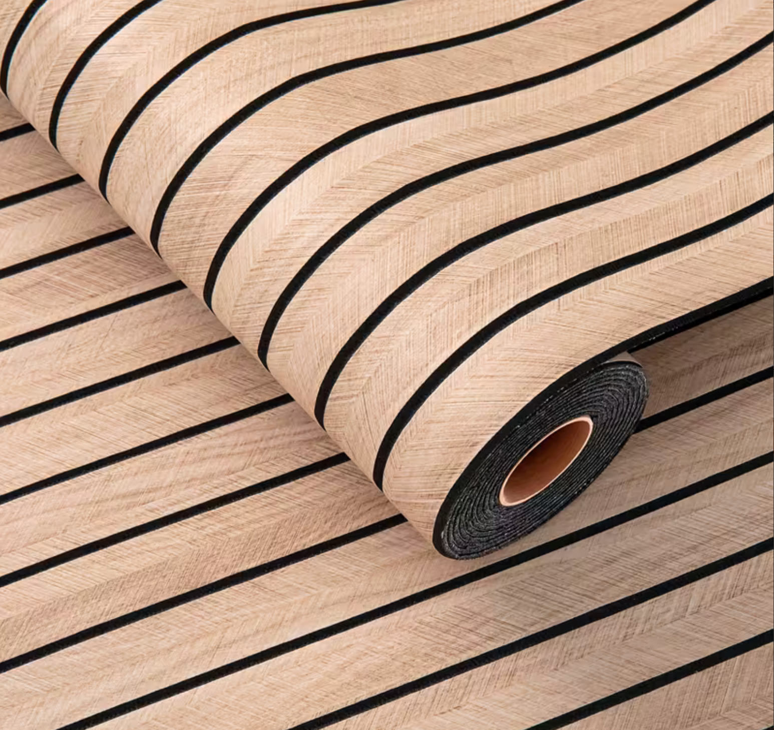 Panou Decorativ Tip Riflaj 3D – Rolă Mare 300x40 cm, Textură Lemn, Ușor de Montat