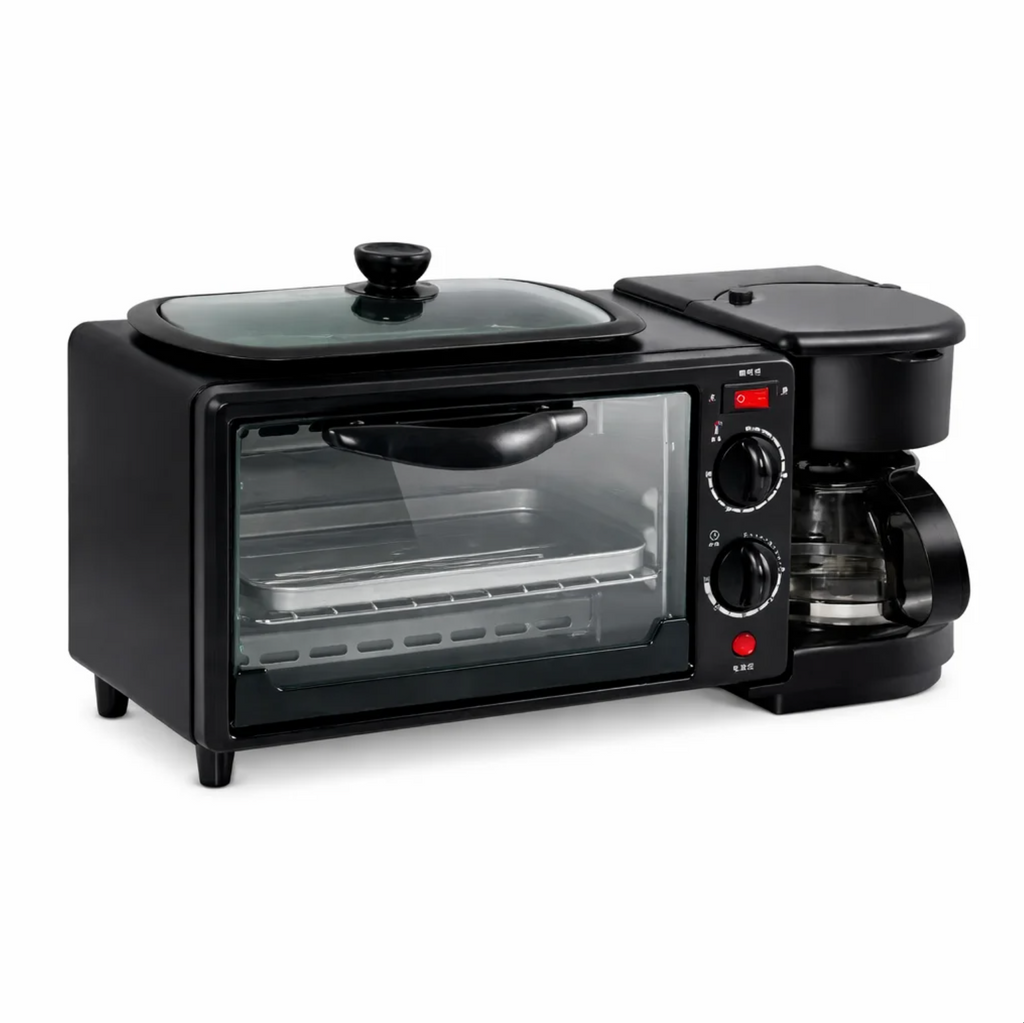 Cuptor Electric 3 în 1 cu Cafetieră Integrată, Grill și Timer – 2000W