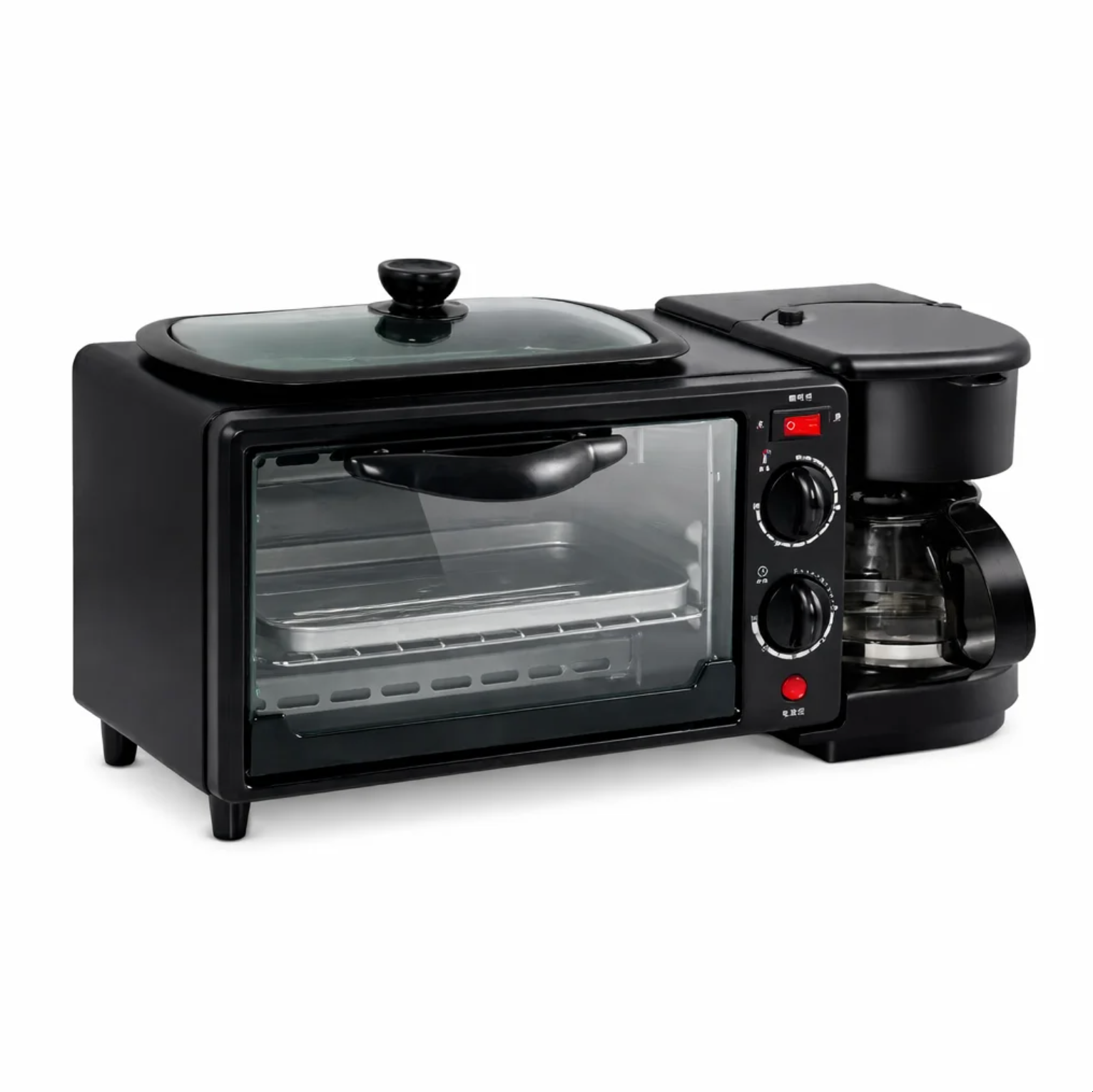 Cuptor Electric 3 în 1 cu Cafetieră Integrată, Grill și Timer – 2000W