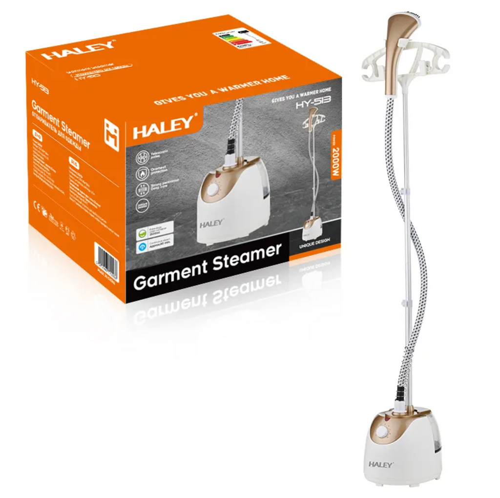 Aparat de Călcat cu Aburi Vertical HALEY, 2000W, Suport Telescopic, Rezervor 2.5L – Fier de Călcat Portabil pentru Haine, Călcare cu Aburi Eficientă și Rapidă