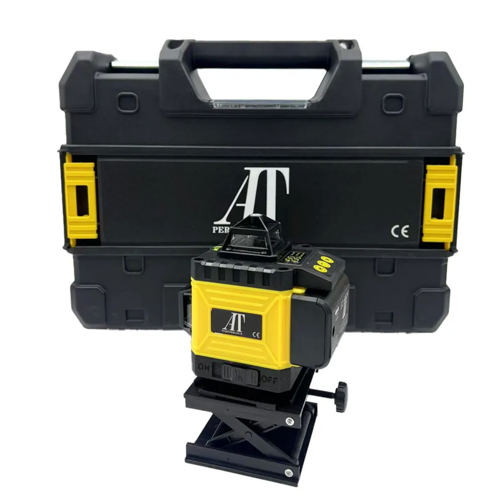 Nivela Laser 4D cu 16 Linii, AT PERFORMANCE®, 360°, Platforma de Ridicare, cu Autonivelare, Telecomanda, Lumina Verde, Trepied 150 cm, Negru/Galben