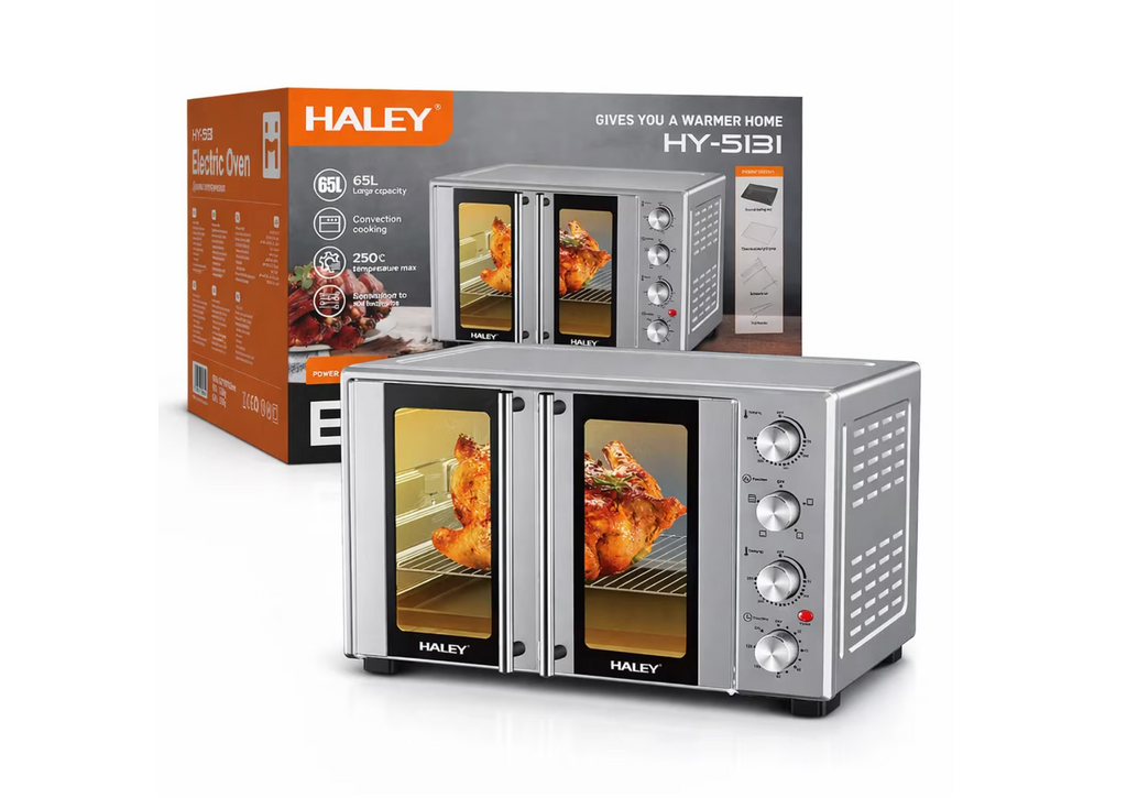 Cuptor Electric HALEY HY-513I, 65L, 3000W, Convectie, Rotisor, Timer 120 min