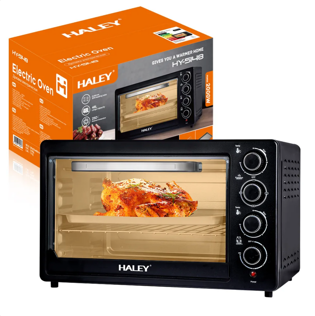Cuptor Electric HALEY HY-5130, 60L, 2200W, Termostat 80–250°C, Timer 60 min