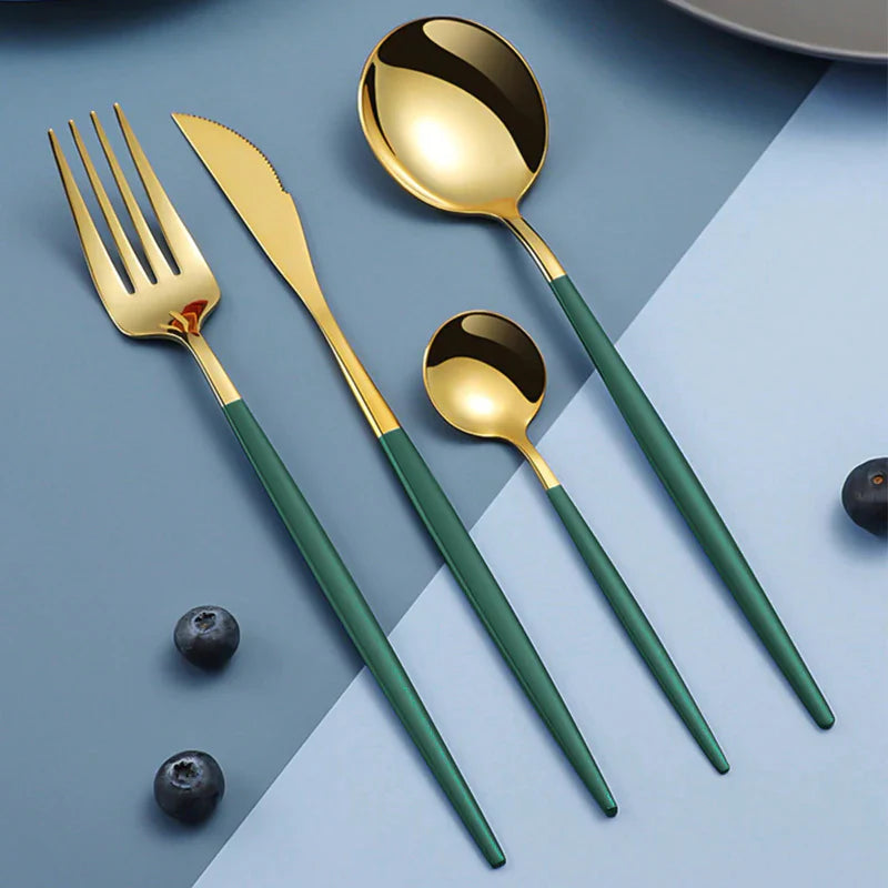 Set Tacamuri 24 Piese Stil Portughez, Otel Inoxidabil