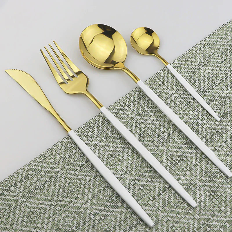 Set Tacamuri 24 Piese Stil Portughez, Otel Inoxidabil