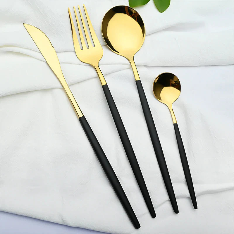 Set Tacamuri 24 Piese Stil Portughez, Otel Inoxidabil