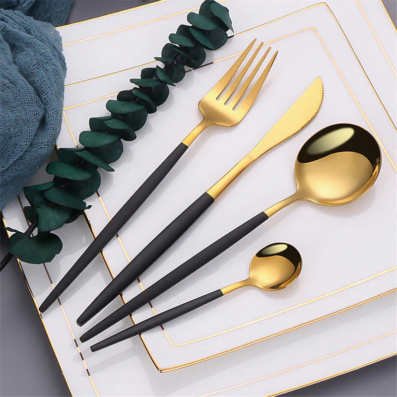 Set Tacamuri 24 Piese Stil Portughez, Otel Inoxidabil