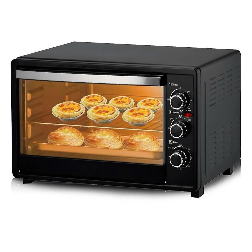 Cuptor Electric XXL Prime Heim 36L, 1500W, 3 Funcții de Gătire, Temporizator cu Alarmă Sonoră, Tavă și Grătar Inox, Capacitate Mare, Ușă Transparentă