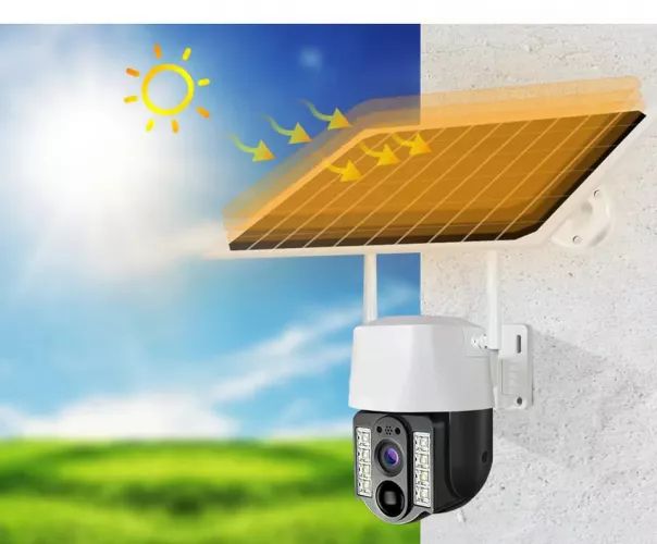 Camera Supraveghere video cu panou solar si cartela SIM, conexiune 4G, FULL HD, panou solar 7,5W acumulatori inclusi 8000mah, intelligent tracking, PTZ, Micro SD, Rotire, Alarma miscare, excelenta pentru locuri izolate, Interior - Exterior