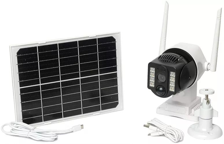 Camera Supraveghere video cu panou solar si cartela SIM, conexiune 4G, FULL HD, panou solar 7,5W acumulatori inclusi 8000mah, intelligent tracking, PTZ, Micro SD, Rotire, Alarma miscare, excelenta pentru locuri izolate, Interior - Exterior