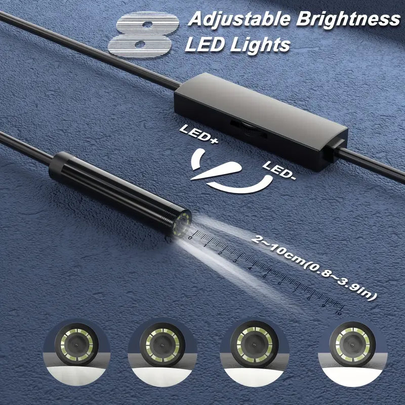 Mini Camera Endoscop 5.5 mm, USB tip C, 2m, 6 LED-uri, Compatibila Windows si Android, Rezistenta la Apa