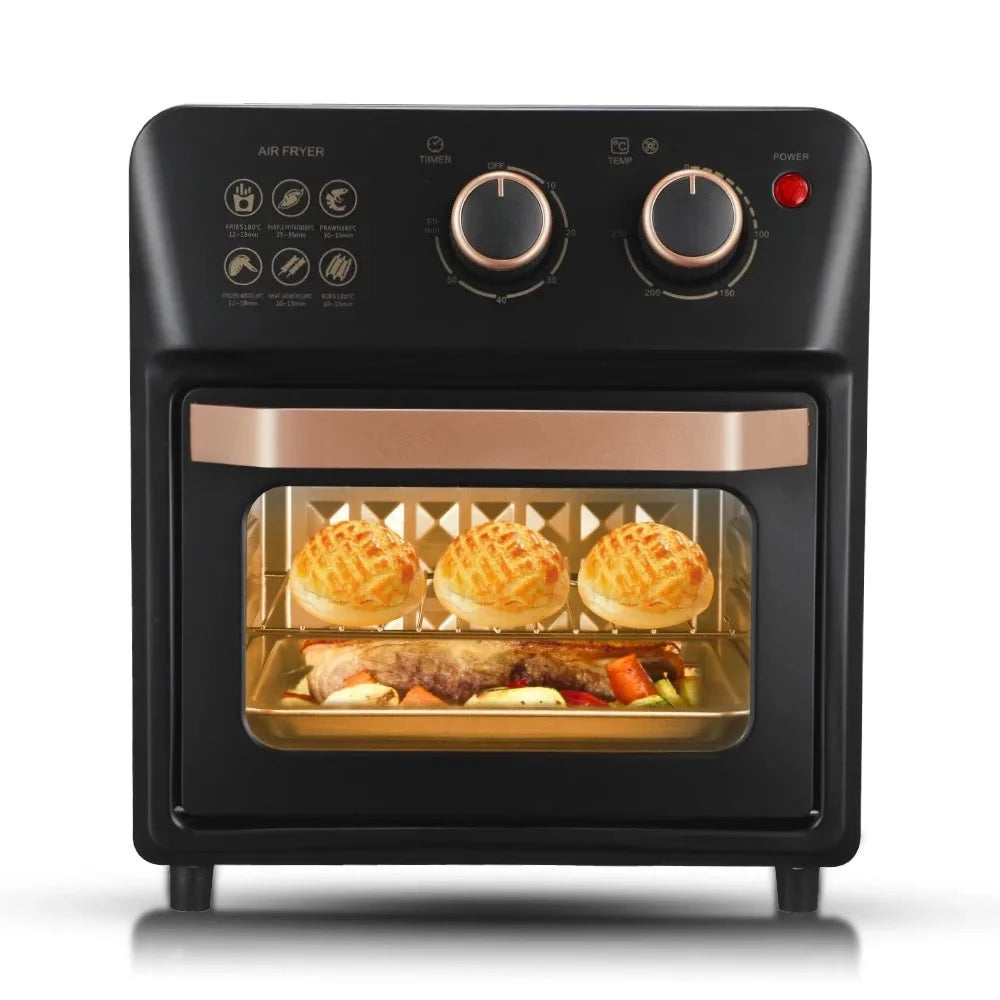 Cuptor Electric Airfryer cu Grill, Capacitate 12L, Tehnologie de Circulație a Aerului 360° – Gătire Versatilă și Curățare Ușoară + Carte Retete Cadou