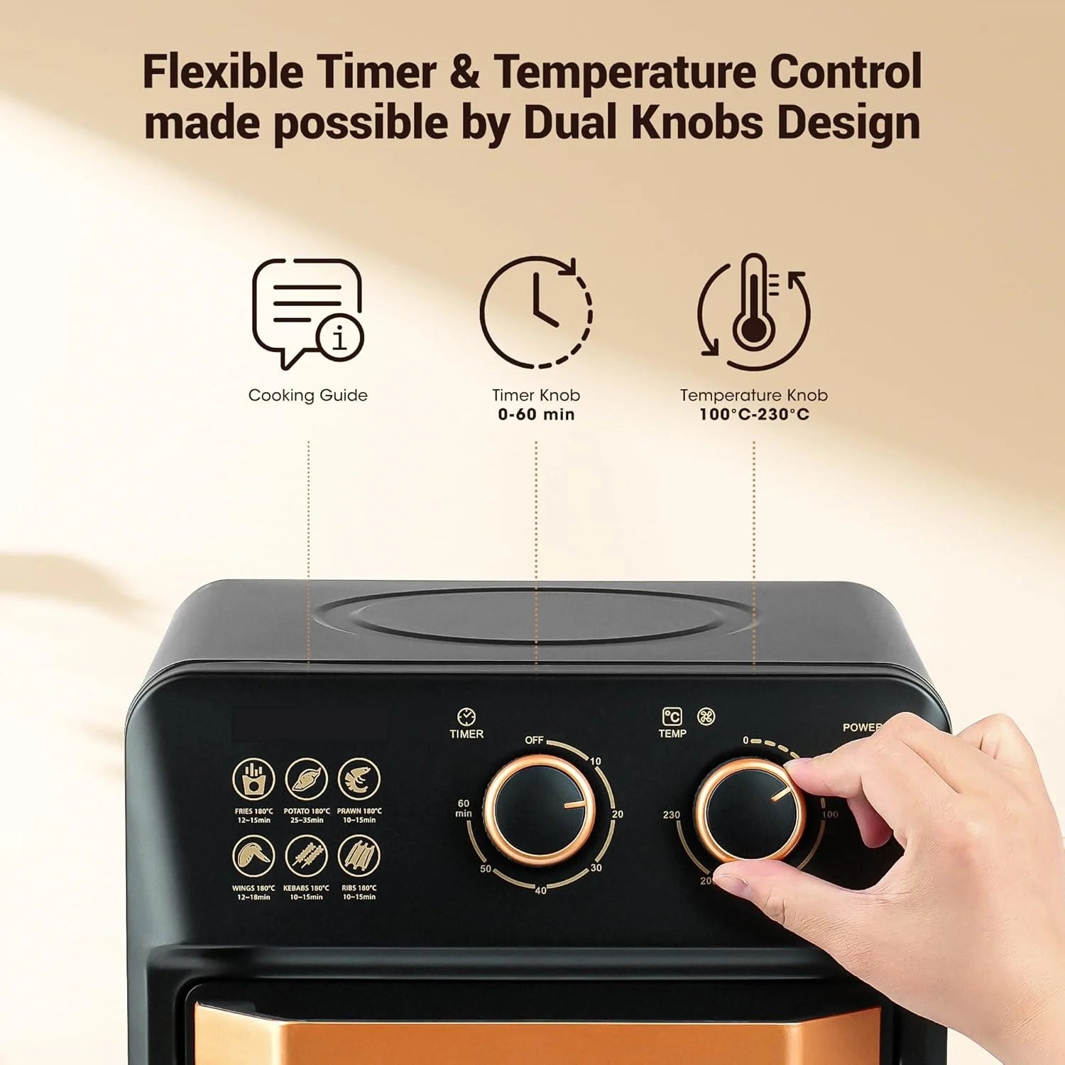 Cuptor Electric Airfryer cu Grill, Capacitate 12L, Tehnologie de Circulație a Aerului 360° – Gătire Versatilă și Curățare Ușoară + Carte Retete Cadou