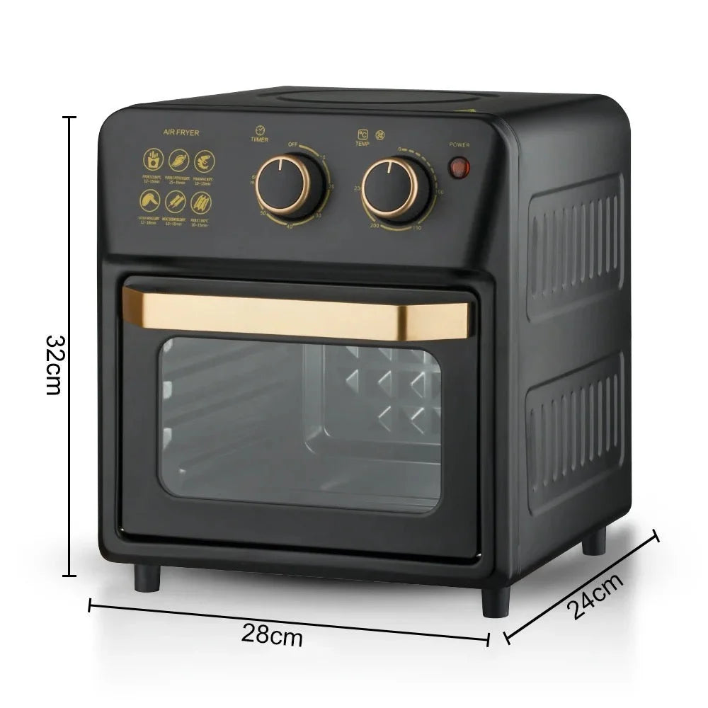 Cuptor Electric Airfryer cu Grill, Capacitate 12L, Tehnologie de Circulație a Aerului 360° – Gătire Versatilă și Curățare Ușoară + Carte Retete Cadou