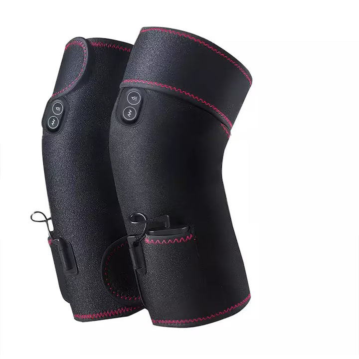 Set 2 Aparate de Masaj pentru Genunchi, 6 Trepte de Vibratie si 3 Nivele de Temperatura, Ideal pentru circulatia sangelui, Dureri articulare, Crampe musculare, Prindere usoara, Putere 5W