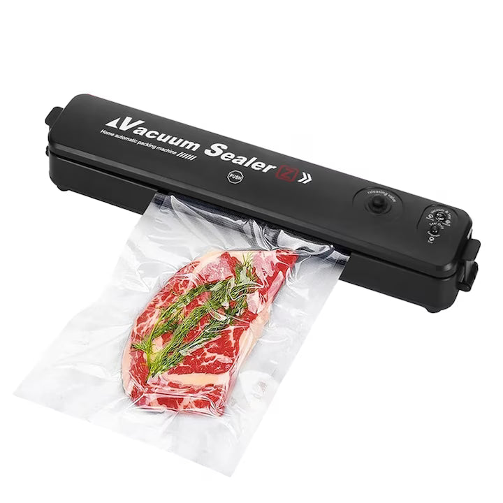 Aparat de Sigilat și Vidat pentru Alimente și Obiecte, Funcție de Vidare Umedă/Uscată/Soft, Putere 90W, 220V, Design Negru