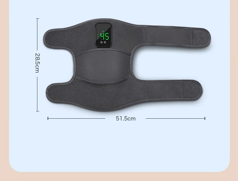 Set 2 Aparate tip Genunchiera cu 3 functii de Incalzire si 3 functii de Masaj tip Vibratii, Acumulator Incorporat 4000 mAh, Ameliorareaza Durerea de Umar, Cot, Genunchi, Marime Universala, Negru
