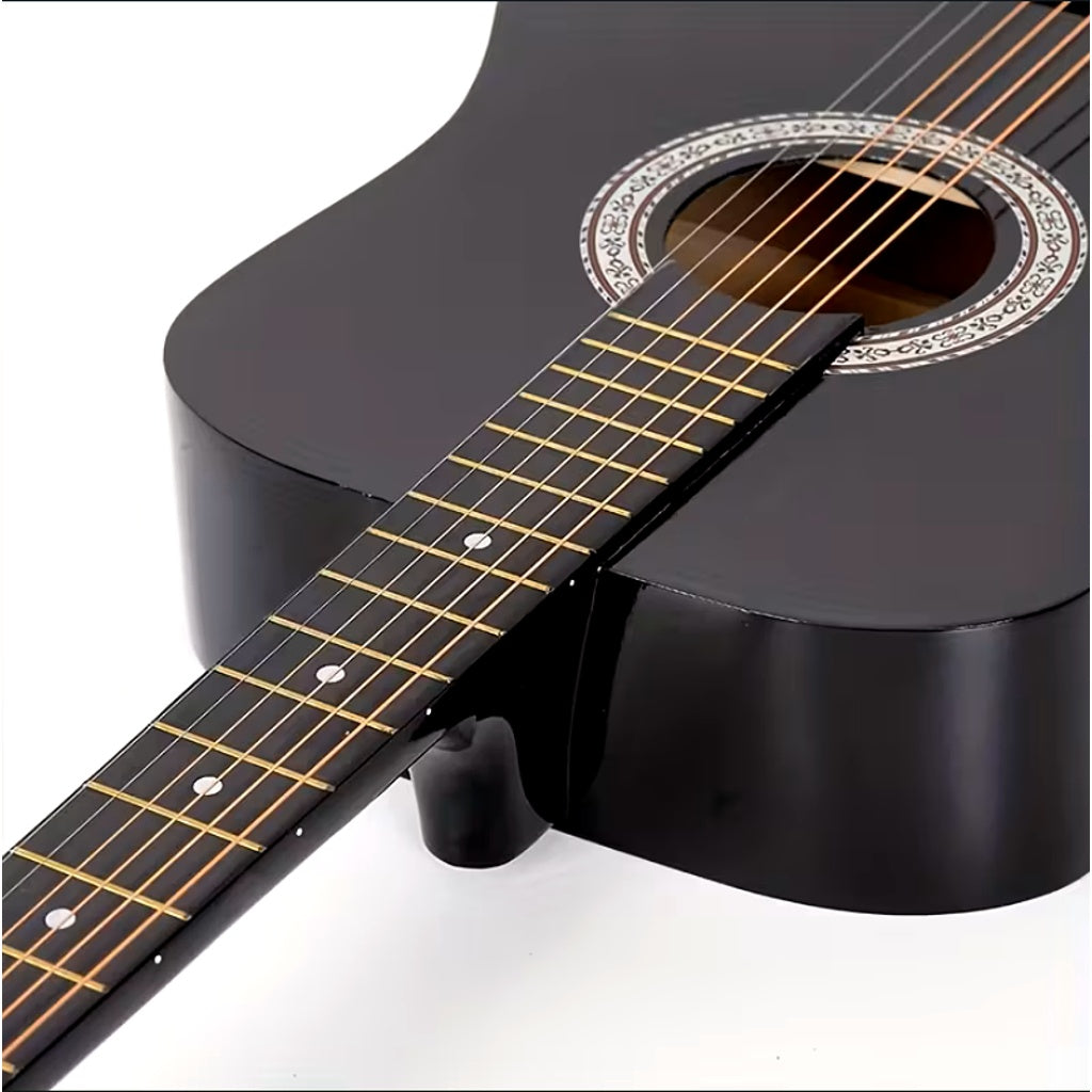 Chitara Clasica 4/4 Neagra, 38" (95cm), Lemn, 6 Corzi metalice, 20 De Taste.