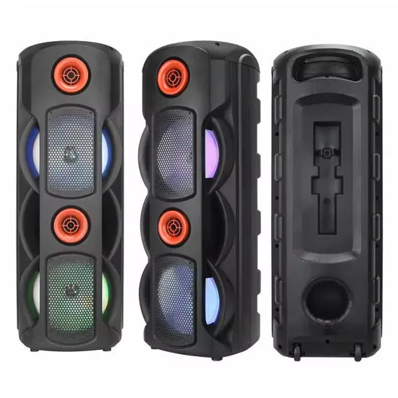 Boxă Portabilă Tip Turn – 300W PMPO, Lumini LED, Karaoke