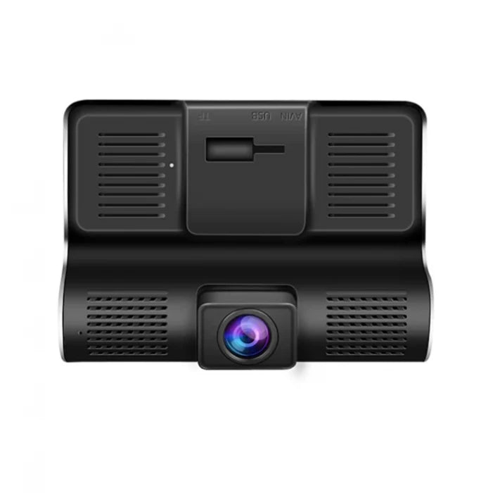 Cameră Auto DVR Dublă Full HD 4" – 3 Lentile, Vedere Nocturnă, G-Senzor, Unghi Larg 170°