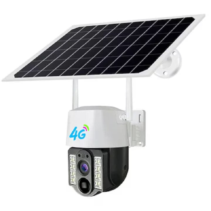 Camera Supraveghere video cu panou solar si cartela SIM, conexiune 4G, FULL HD, panou solar 7,5W acumulatori inclusi 8000mah, intelligent tracking, PTZ, Micro SD, Rotire, Alarma miscare, excelenta pentru locuri izolate, Interior - Exterior