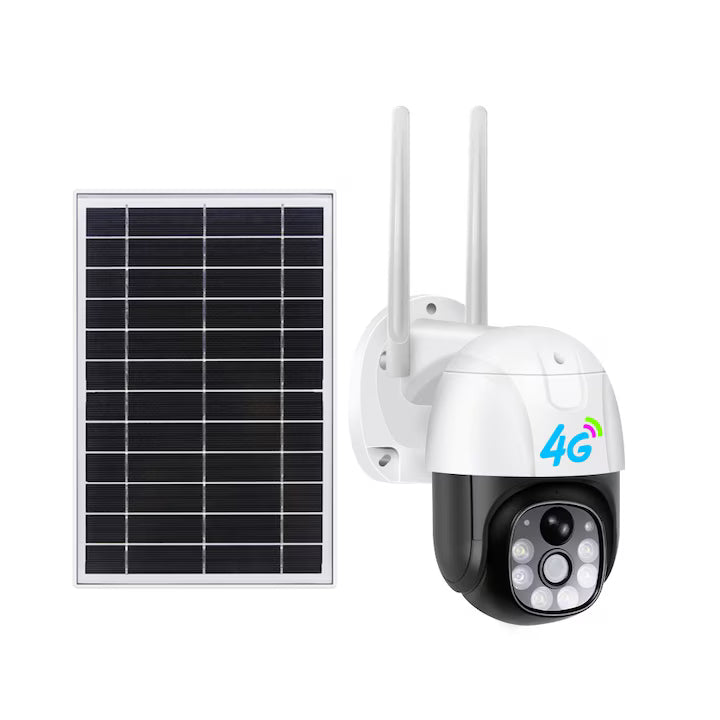 Camera Supraveghere video cu SIM, conexiune 4G, 3MP 2048 x 1536 cu panou solar, acumulatori inclusi 8000mah, intelligent tracking, PTZ, Micro SD, Rotire, Alarma miscare, Interior & Exterior