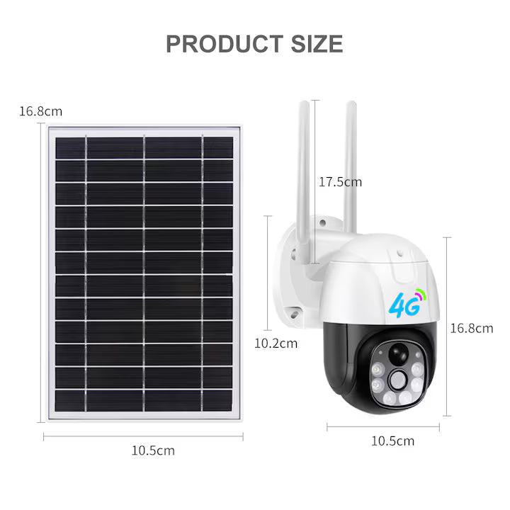 Camera Supraveghere video cu SIM, conexiune 4G, 3MP 2048 x 1536 cu panou solar, acumulatori inclusi 8000mah, intelligent tracking, PTZ, Micro SD, Rotire, Alarma miscare, Interior & Exterior