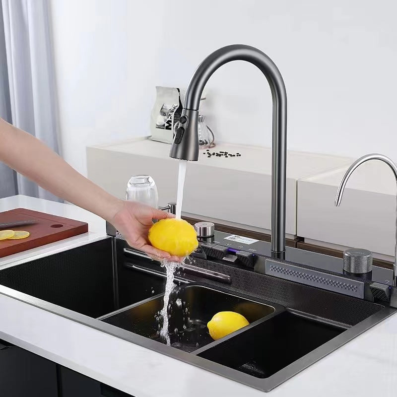 Chiuvetă Smart Multifuncțională din Inox – Tehnologie și Eleganță în Bucătăria Ta